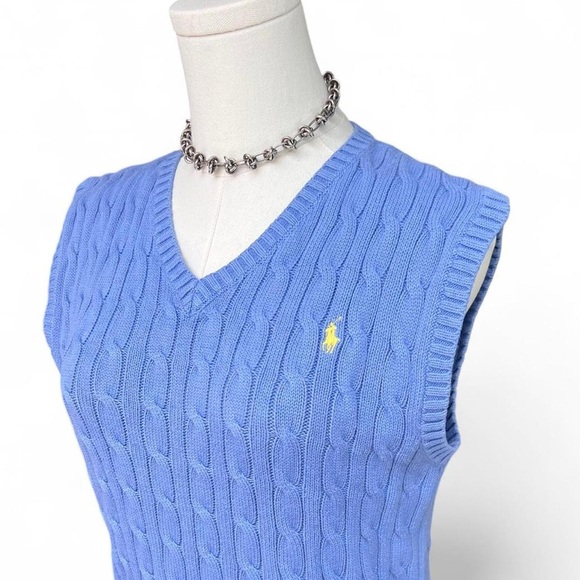 Ralph Lauren Light Blue V-Neck Sweater Vest - Picture 2 of 6
